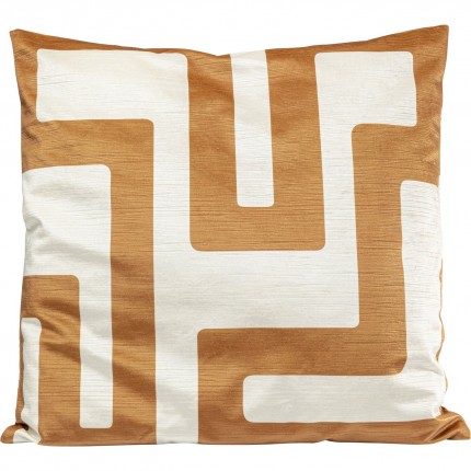 Coussin labyrinthe marron Kare Design