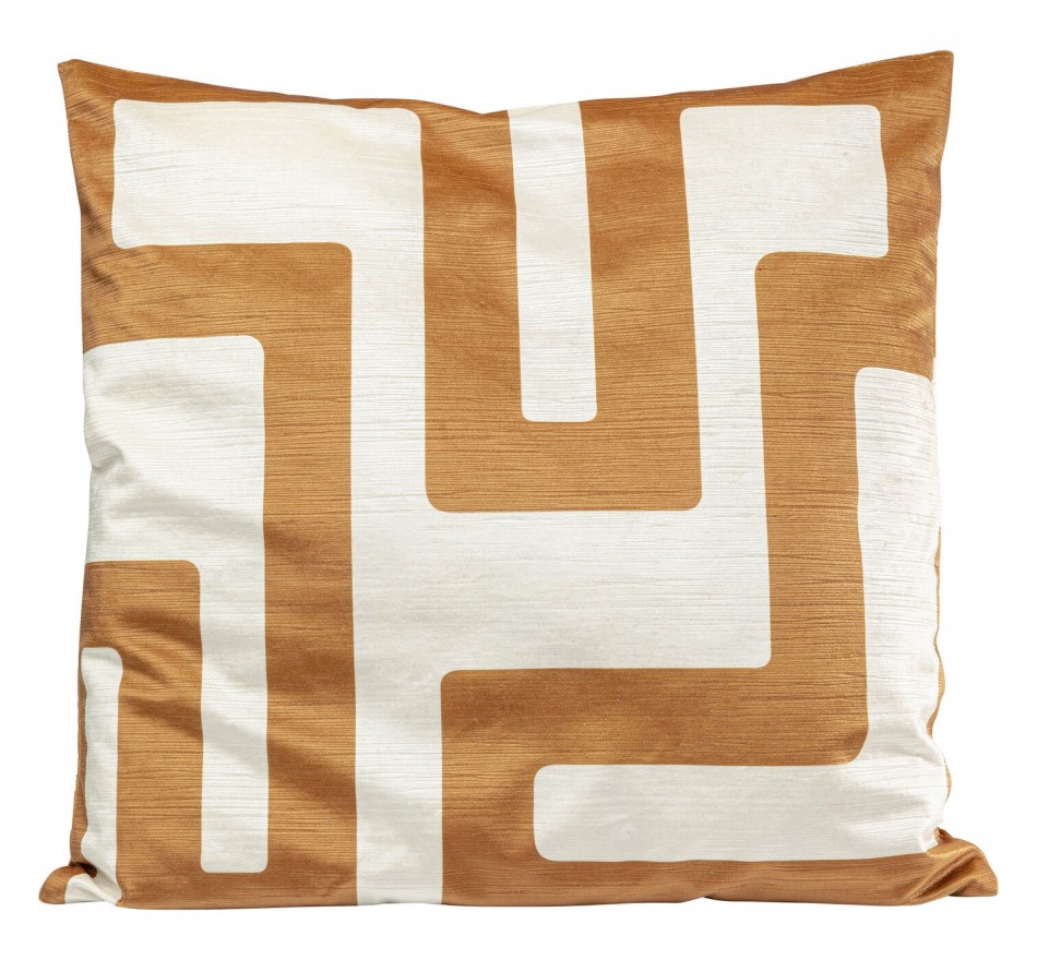 Coussin labyrinthe marron Kare Design