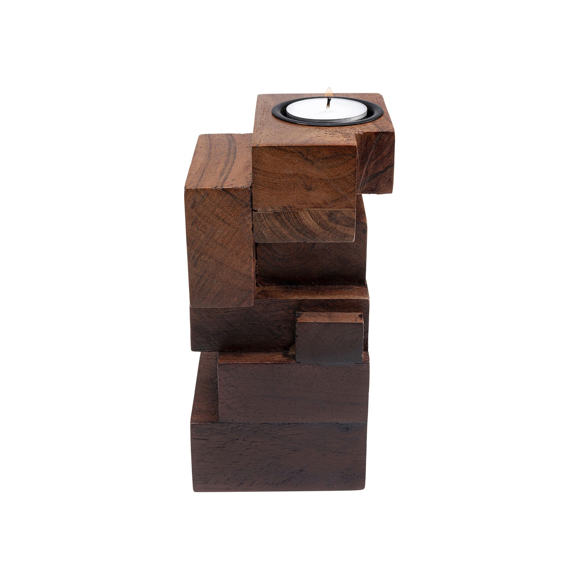 Bougeoir Tetris marron 17cm Kare Design