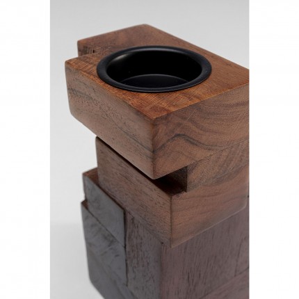 Bougeoir Tetris marron 17cm Kare Design