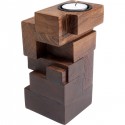 Bougeoir Tetris marron 17cm Kare Design