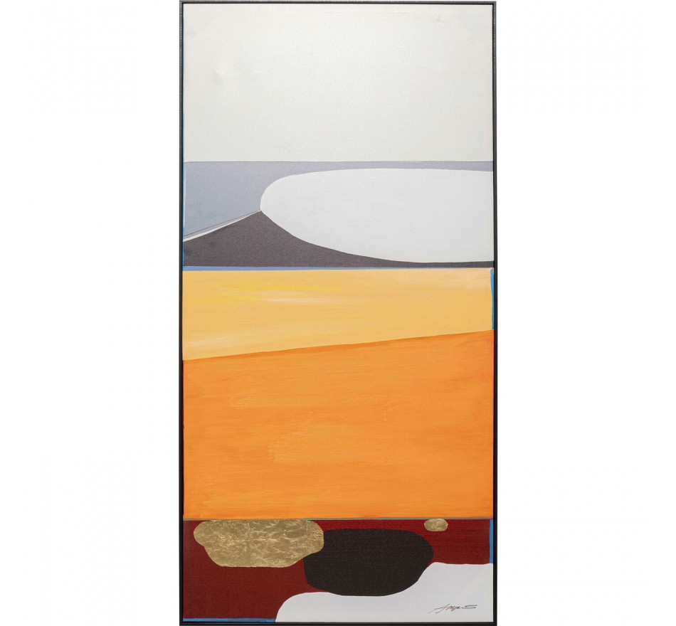 Peinture Frame Abstract Shapes orange 73x143cm Kare Design