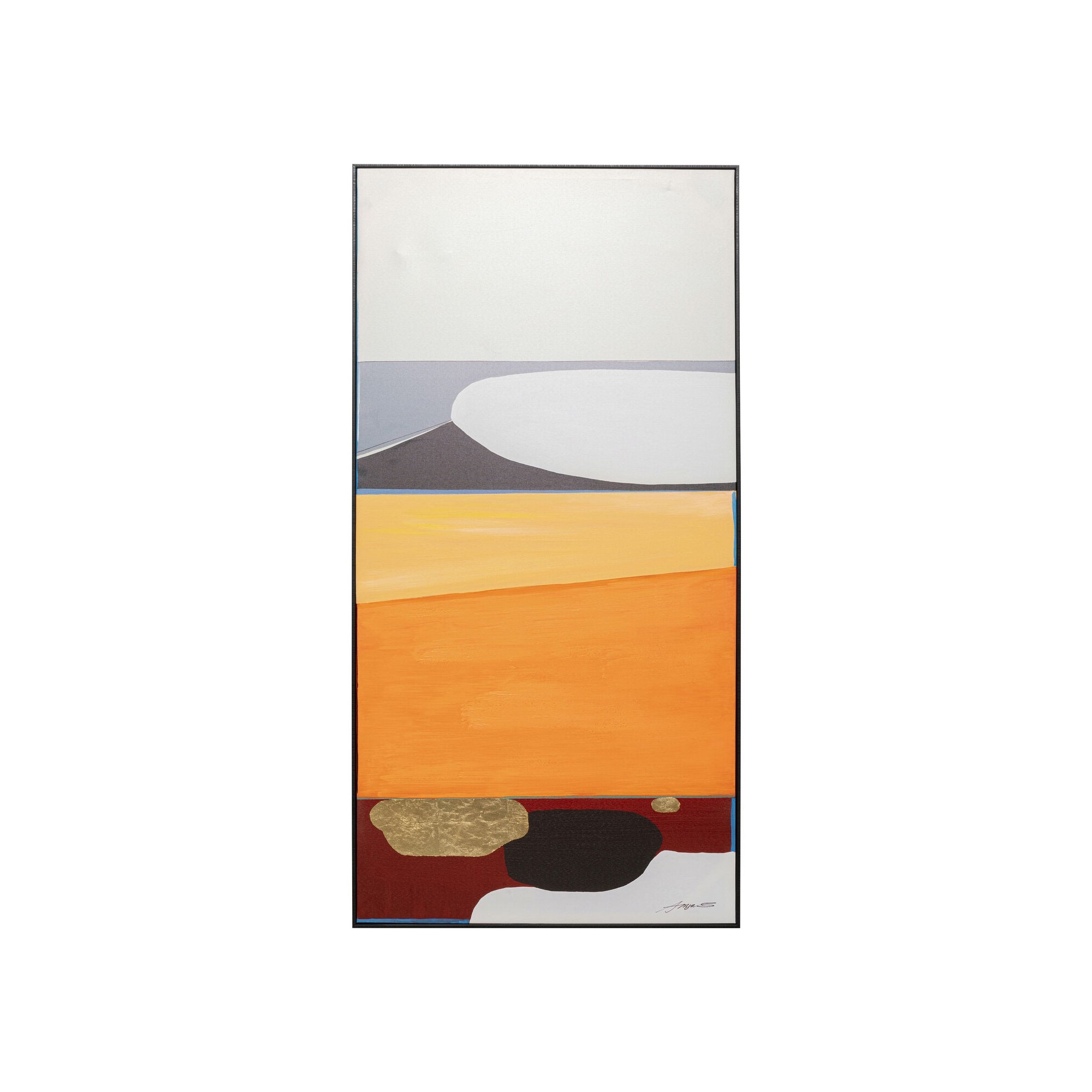 Peinture Frame Abstract Shapes orange 73x143cm Kare Design