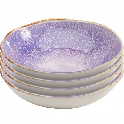 Assiettes creuses Shirley violettes 20cm set de 4 Kare Design