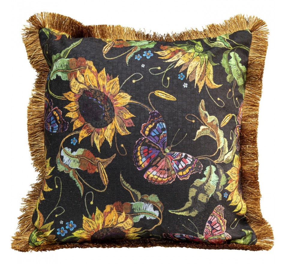 Coussin à franges tournesols Kare Design