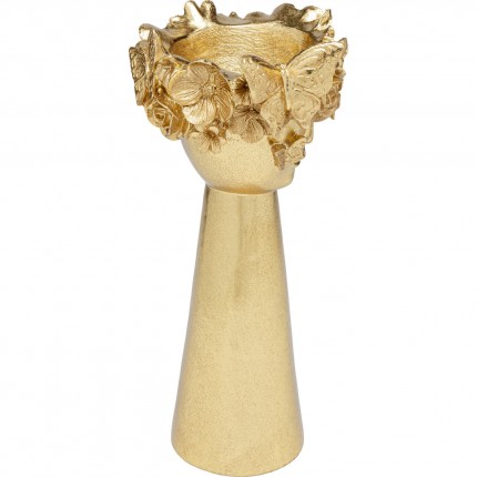 Vase doré couronne fleurs 41cm Kare Design