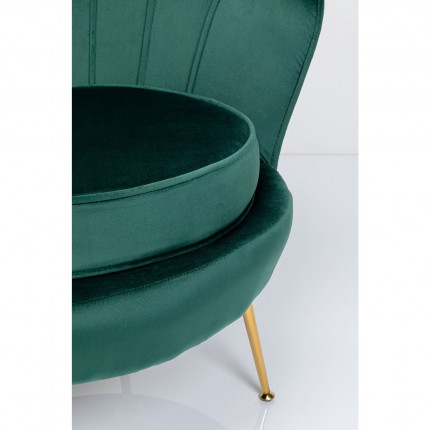 Fauteuil Water Lily velours vert et acier doré Kare Design