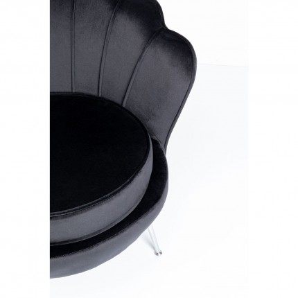 Fauteuil Water Lily velours noir et chromé Kare Design
