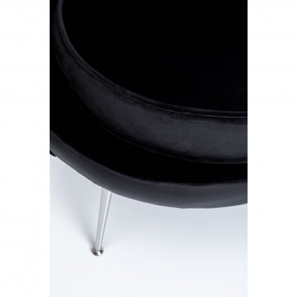 Fauteuil Water Lily velours noir et chromé Kare Design