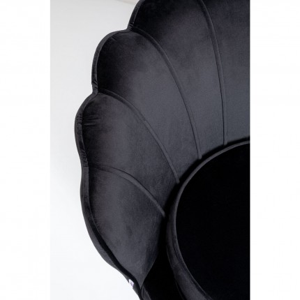 Fauteuil Water Lily velours noir et chromé Kare Design