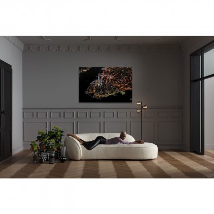 Tableau en verre ville portuaire nuit 180x120cm Kare Design