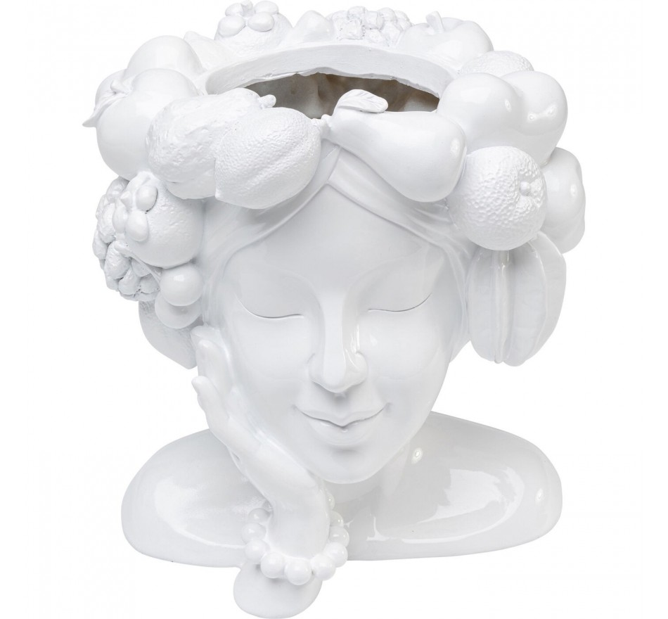 Vase femme fruits blanc 29cm Kare Design