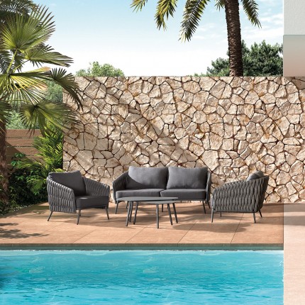 Canapé de jardin Vigo 2 places gris anthracite Gescova