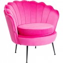Fauteuil Water Lily velours fuchsia et noir Kare Design