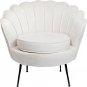 Fauteuil Water Lily velours écru et noir Kare Design