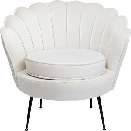 Fauteuil Water Lily velours écru et noir Kare Design Fauteuil Water Lily velours écru et noir Kare Design