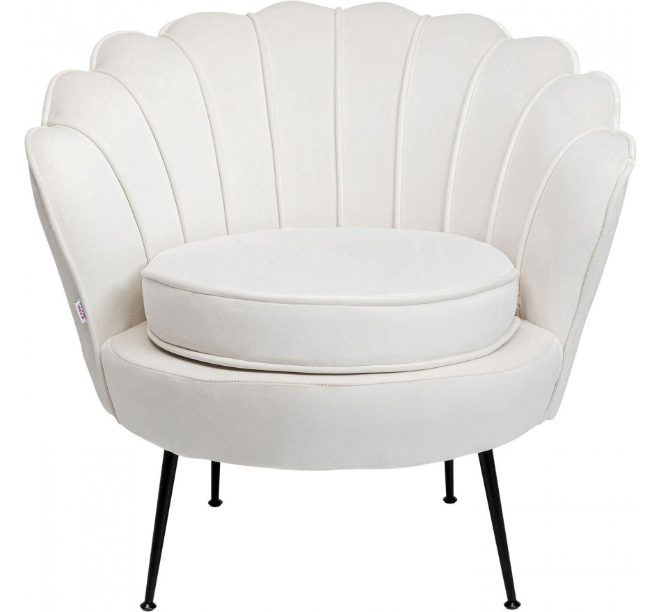 Fauteuil Water Lily velours écru et noir Kare Design