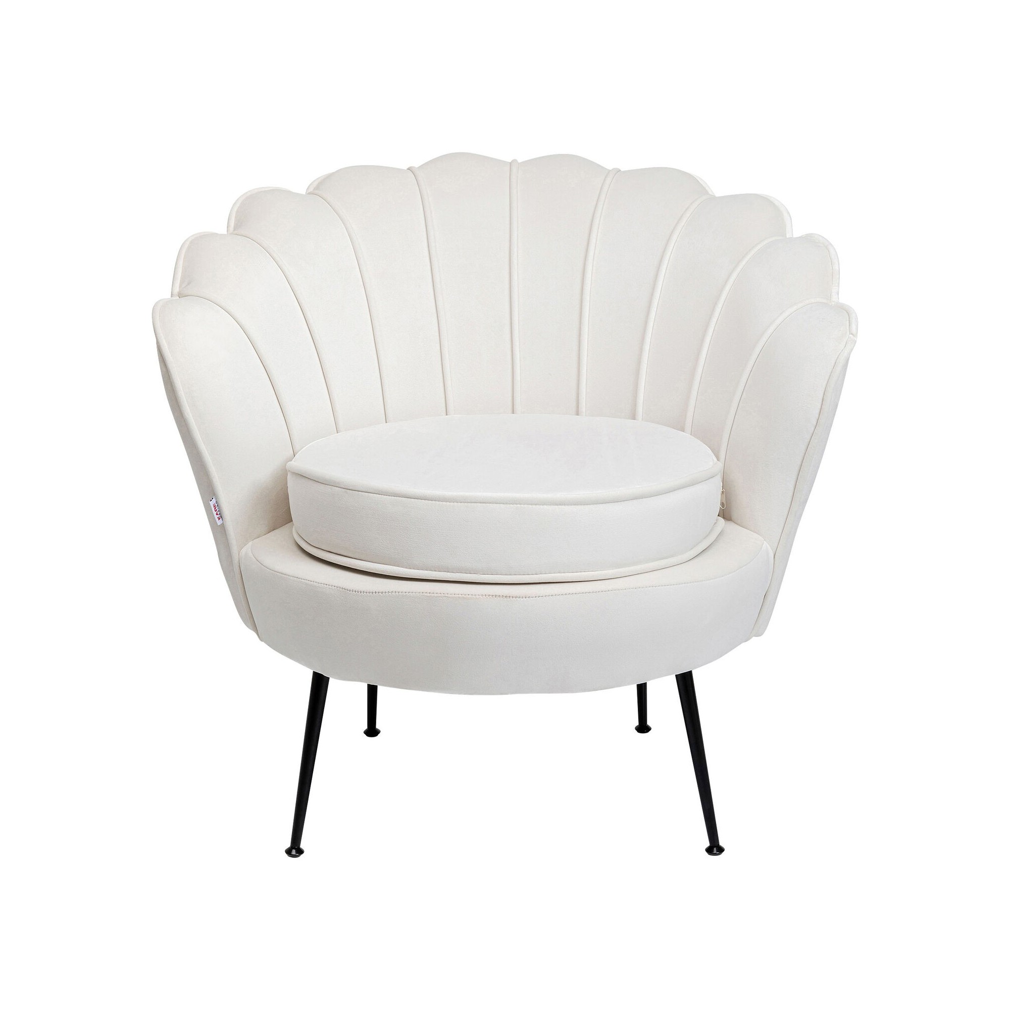 Fauteuil Water Lily velours écru et noir Kare Design