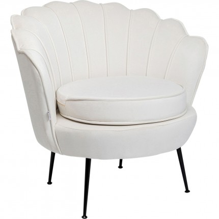 Fauteuil Water Lily velours écru et noir Kare Design