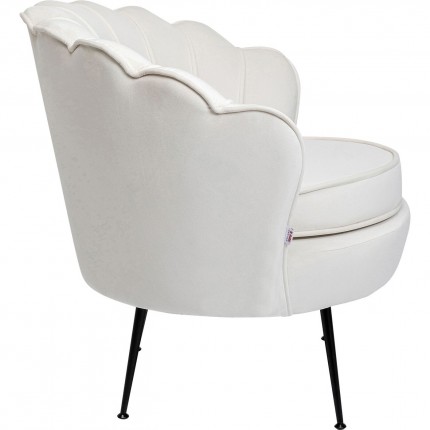 Fauteuil Water Lily velours écru et noir Kare Design