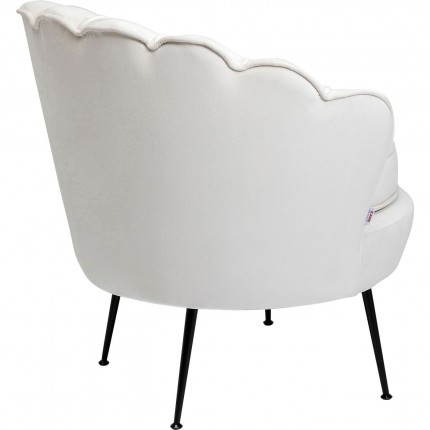 Fauteuil Water Lily velours écru et noir Kare Design