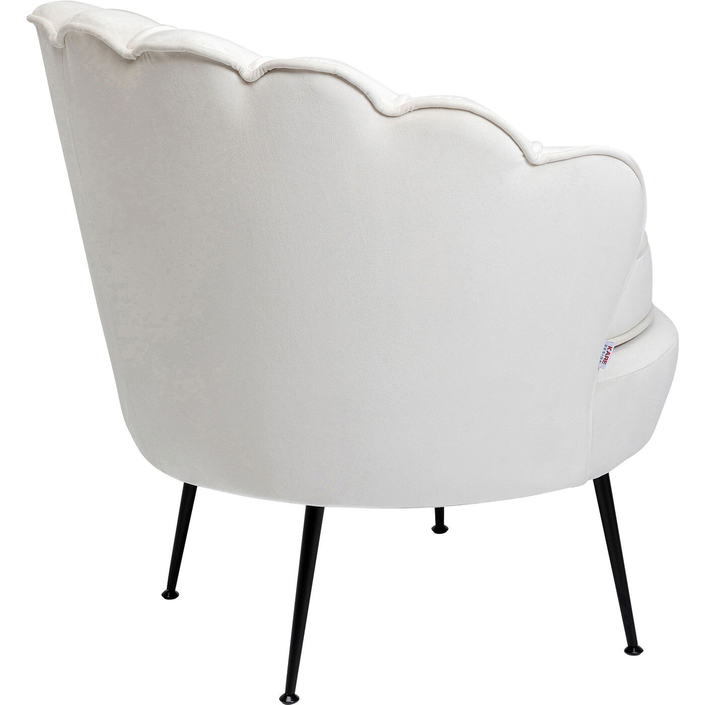 Fauteuil Water Lily velours écru et acier noir Kare Design