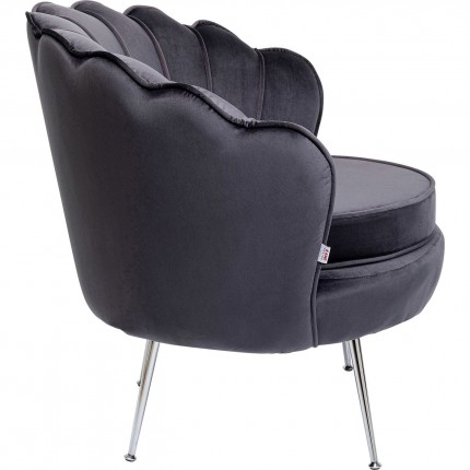 Fauteuil Water Lily velours gris et chromé Kare Design