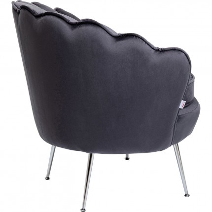 Fauteuil Water Lily velours gris et chromé Kare Design