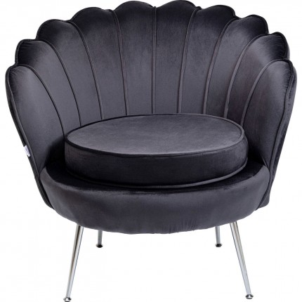 Fauteuil Water Lily velours gris et chromé Kare Design