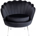 Fauteuil Water Lily velours noir et chromé Kare Design