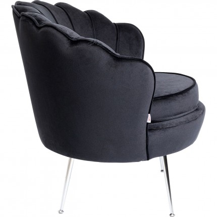 Fauteuil Water Lily velours noir et chromé Kare Design