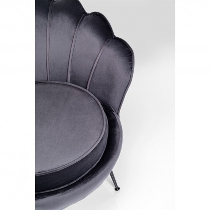 Fauteuil Water Lily velours gris et noir Kare Design