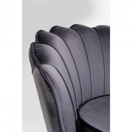 Fauteuil Water Lily velours gris et noir Kare Design