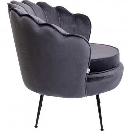 Fauteuil Water Lily velours gris et noir Kare Design