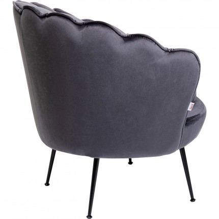 Fauteuil Water Lily velours gris et noir Kare Design