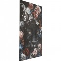 Peinture panthère noire fleurs 90x140cm Kare Design