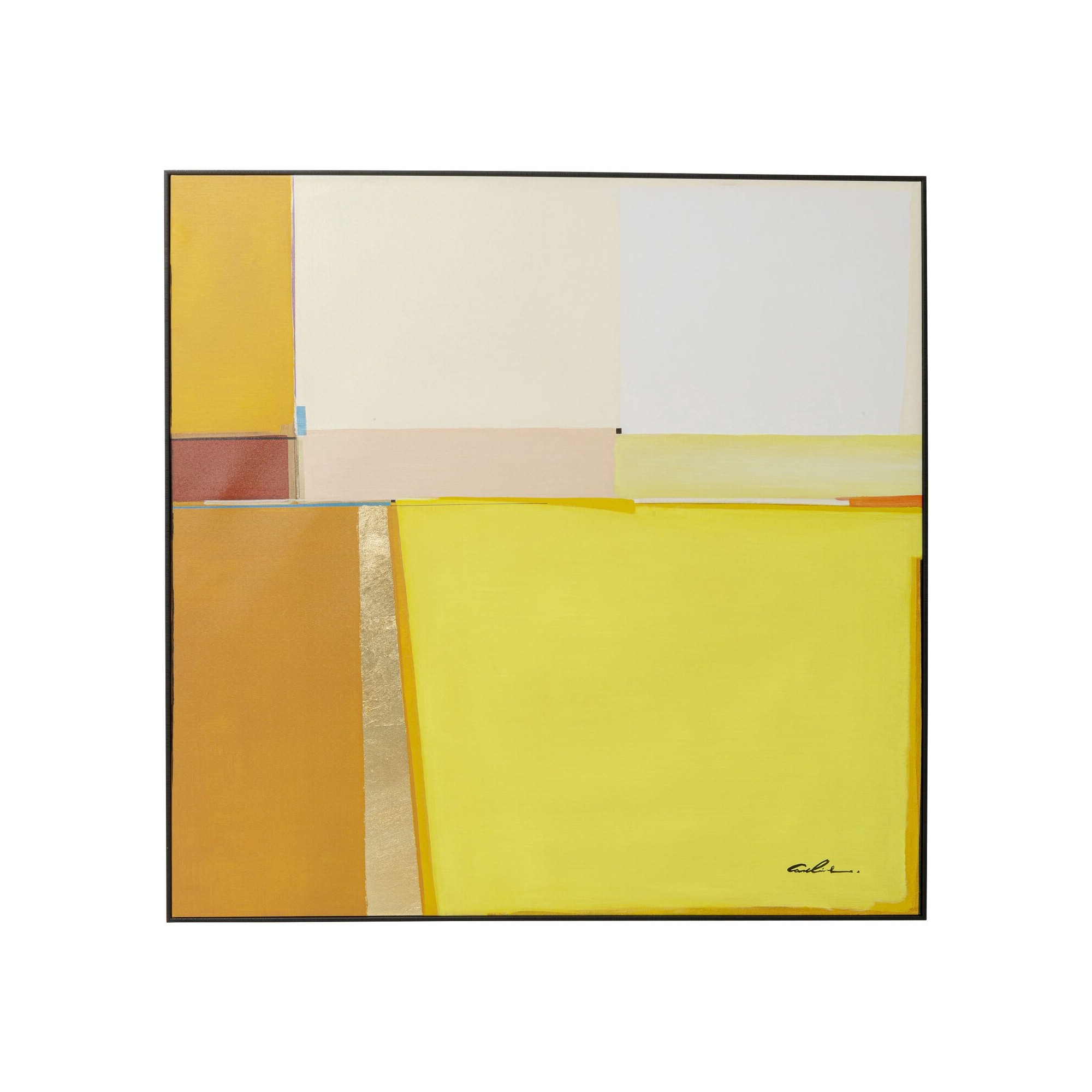 Peinture Abstract Shapes jaune 113x113cm Kare Design