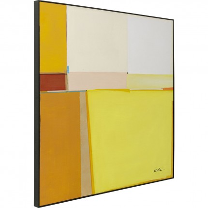 Peinture Abstract Shapes jaune 113x113cm Kare Design