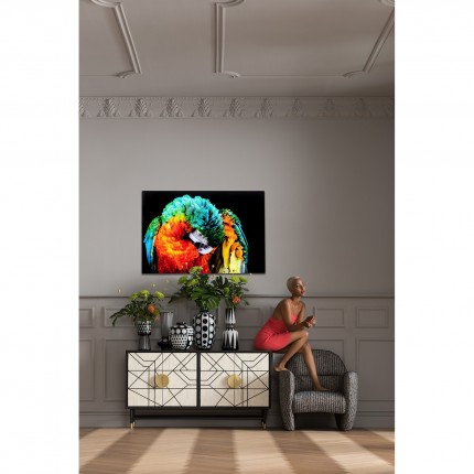 Tableau en verre perroquet 120x80cm Kare Design