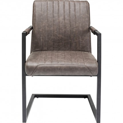 Chaise avec accoudoirs Cantilever Thamos marron Kare Design