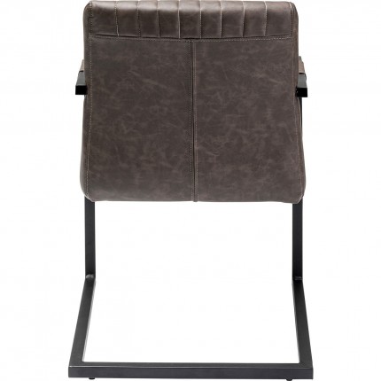 Chaise avec accoudoirs Cantilever Thamos marron Kare Design