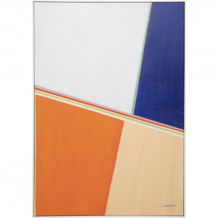 Peinture Abstract Shapes orange et bleue 73x103cm Kare Design