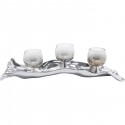 Photophore Jade triple argenté Kare Design