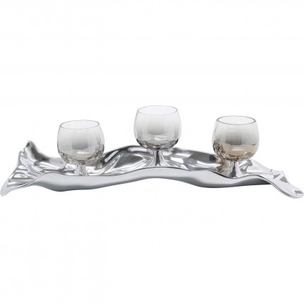 Photophore Jade triple argenté Kare Design