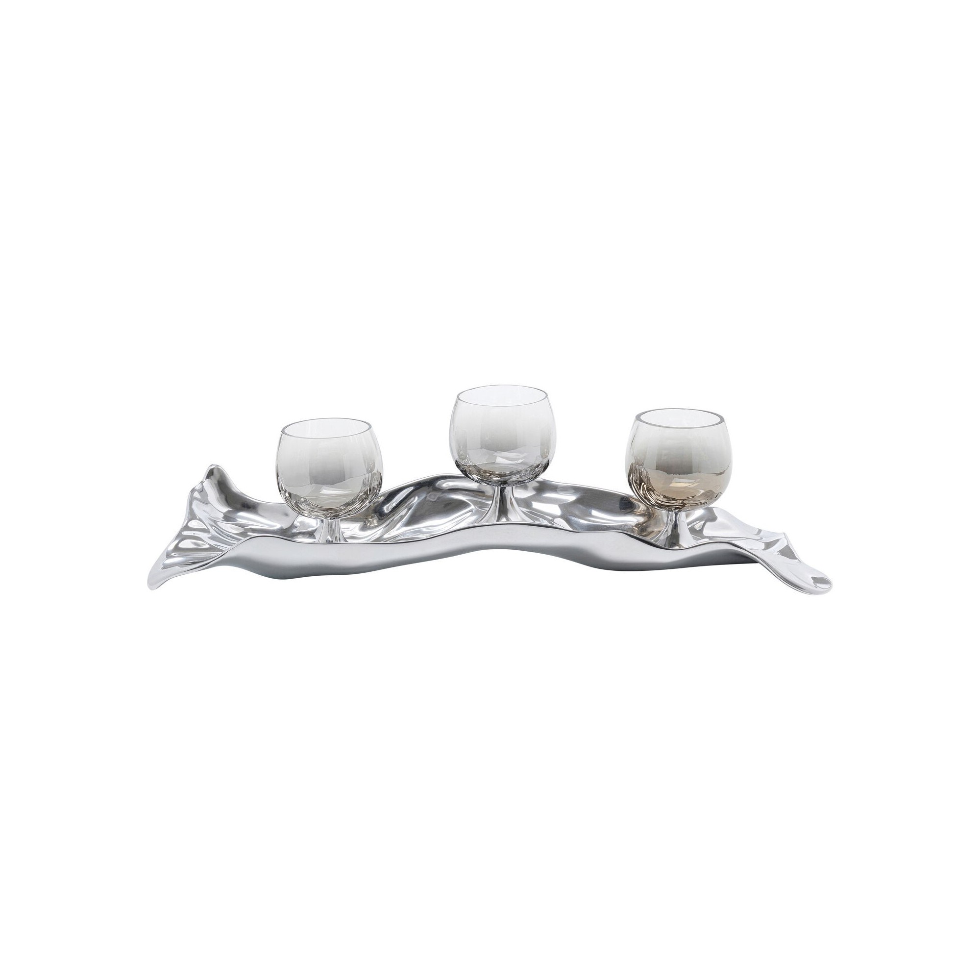 Photophore Jade triple argenté Kare Design