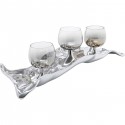 Photophore Jade triple argenté Kare Design