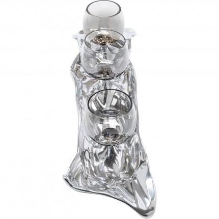Photophore Jade triple argenté Kare Design