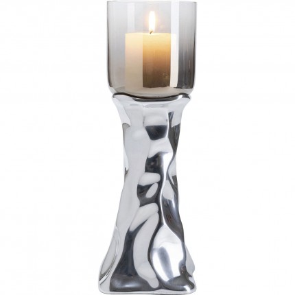 Bougeoir Jade argenté 38cm Kare Design