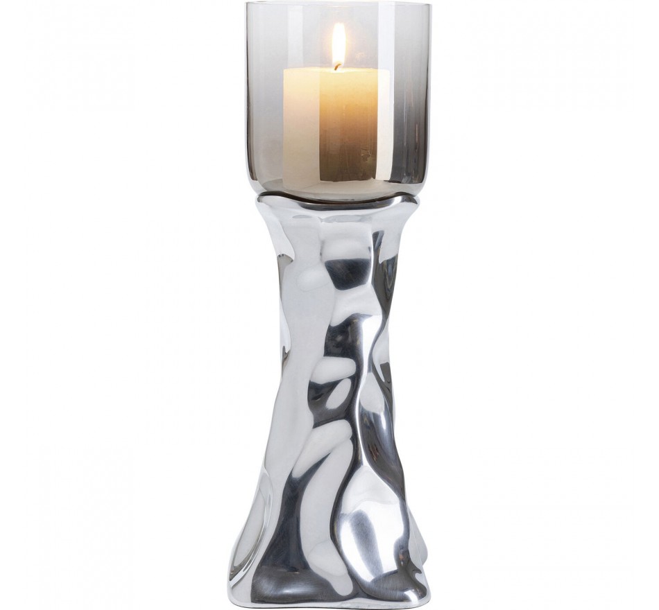 Bougeoir Jade argenté 38cm Kare Design