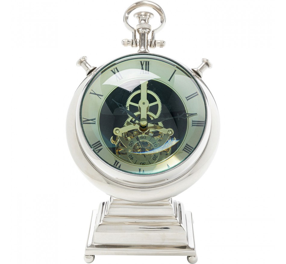 Horloge de table Carl argentée Kare Design